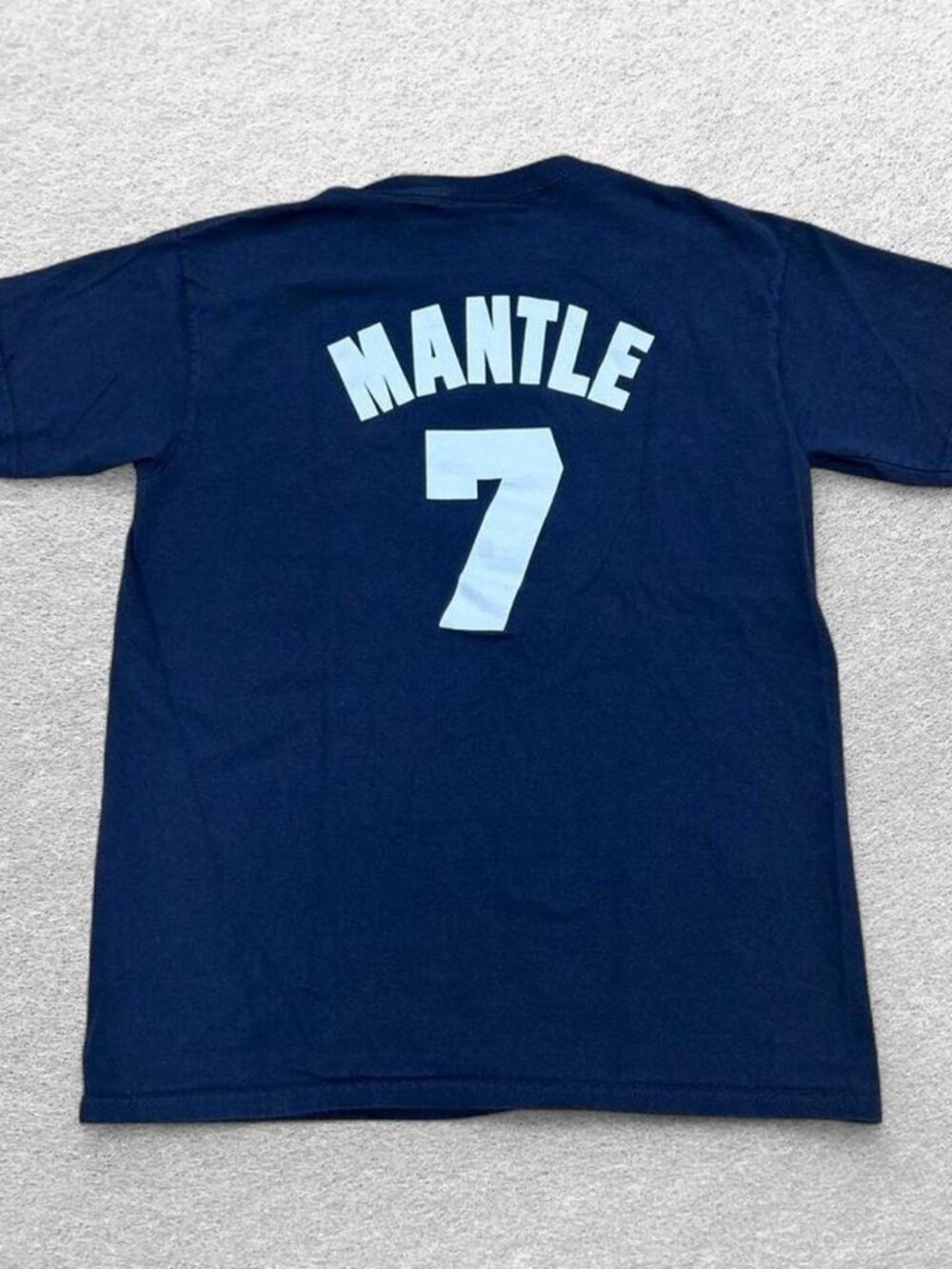 Vintage Majestic Cooperstown Collection Yankees Mantle 7 T Shirt Youth L